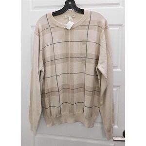 New Pronto-Uomo Men's Beige Cotton Cashmere Long Sleeve‎ Sweater XL
